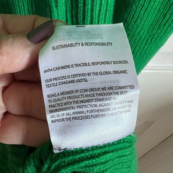 arch4 Cashmere Coco Midi Dress in Emerald Green XS stretch ribbed bodycon - Picture 13 of 16